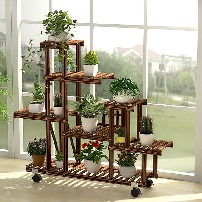 Pollenzic Wooden Plant Stand Display Multi