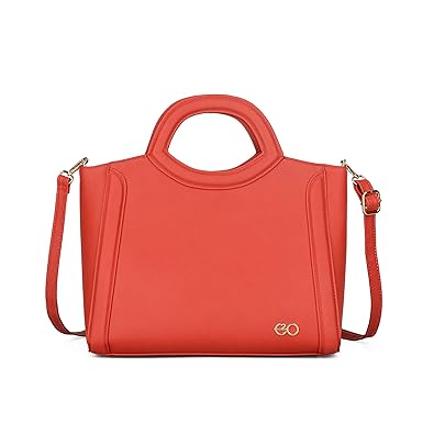 E2O Solid Red Satchel With Long Belt