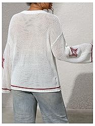 BEAUDRM Women's Number Letter Graphic Sweater
