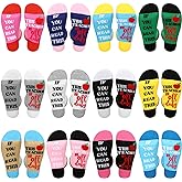 Crowye 12 Pairs Women Teacher Funny Crew Socks for Nurse Novelty Cotton Socks Appreciation Gift