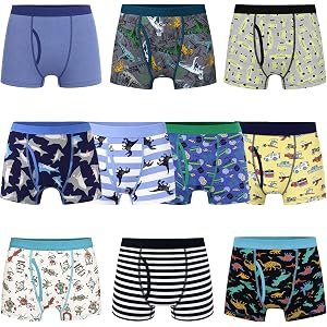 MooMoo Baby Boys Boxer Briefs 10 Pack Cotton Toddler Underwear | Tagless,Soft and Breathable Cotton Boxer Briefs for Toddlers