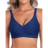 JOYTREE Silky Bras for Women No Underwire V Neck Bralettes for Women Cloud Feel Everyday T Shirt Bra with Extender