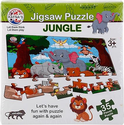 Tiny Cuddles Jigsaw Jungle Puzzle for 3 Year Old (Multicolour)