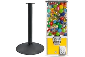GLOBAL GUMBALL Vending Machine - Big Capsule Vending Machine with Stand - Prize Machine - Commercial Vending Machine for 2 Inch Round Capsules Gumballs Bouncy Balls - Yellow