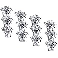 Srenta Silver Balloon Weights, Heavy Balloon Weight Pack of 12 Metallic Foil Weights for Balloons, Birthday Party & Wedding Table Centerpiece Ballon Weight 4.8’’ DIY Ballon Weights for Helium Balloons