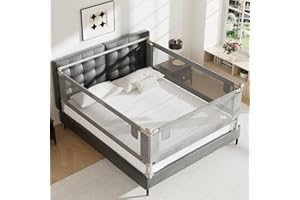 AquaVogue 3-Piece Kize Size Bed Rails for Toddlers - Height Adjustable Baby Bed Rail Guard Specially Designed for King Size (78.74 x 78.74 x 74.8 Inch)