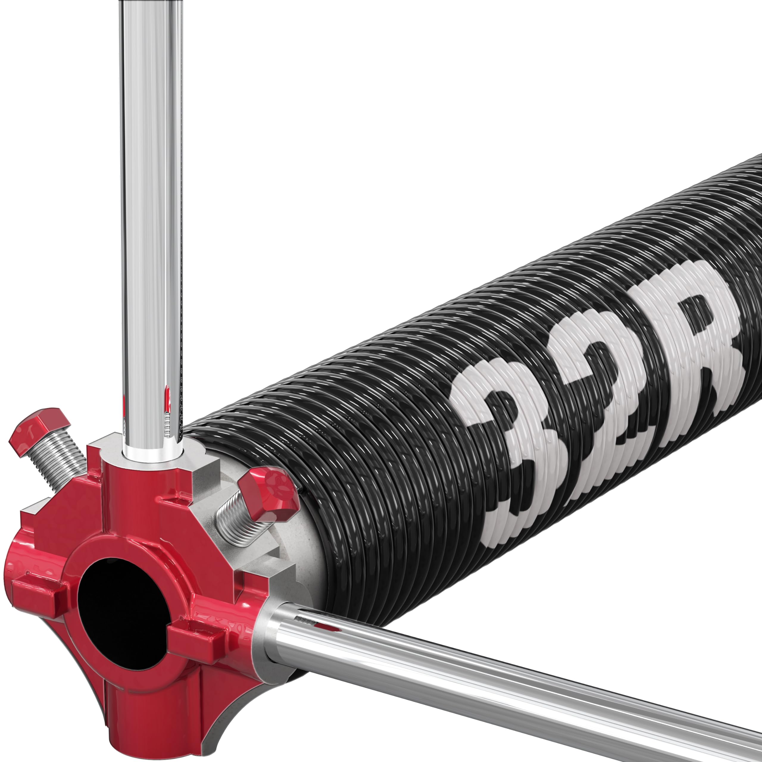 Blesseras 250 x 32 Right Hand Wound Garage Door Torsion Spring with Non-Slip Winding Bars, 0.250 X 2'' X 32'', Right-Wound for Left Side, Red Winding Cone, Single Pack Image