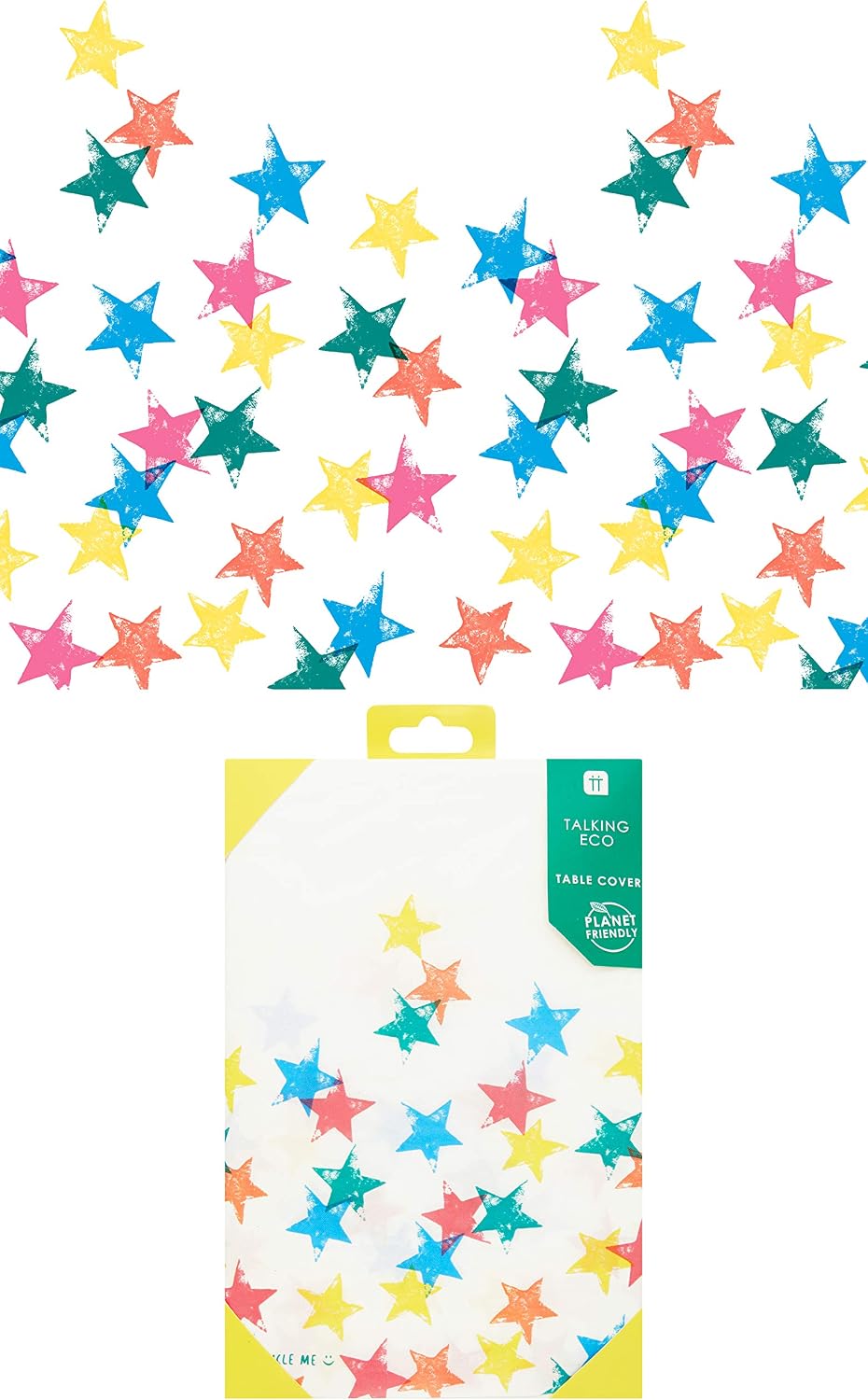 Talking Tables Colourful Star Paper Table Cover, Startcover, 180 x 120 cm