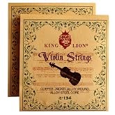Fansjoy 2 Sets Violin Strings Full Set (G-D-A-E), Universal Violin Strings with Nickel-plated Ball Ends, Compatible with 4/4, 3/4 Violins