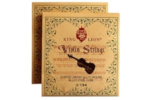 Fansjoy 2 Sets Violin Strings Full Set (G-D-A-E), Universal Violin Strings with Nickel-plated Ball Ends, Compatible with 4/4, 3/4 Violins