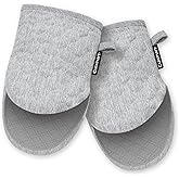Cuisinart ShieldPro Silicone Oven Mitts – 5” x 8.5” Heat-Resistant Mini Kitchen Mitts for Oven with Non-Slip 100% Silicone Palm, Cotton Filling, and Hanging Loop (Gray)