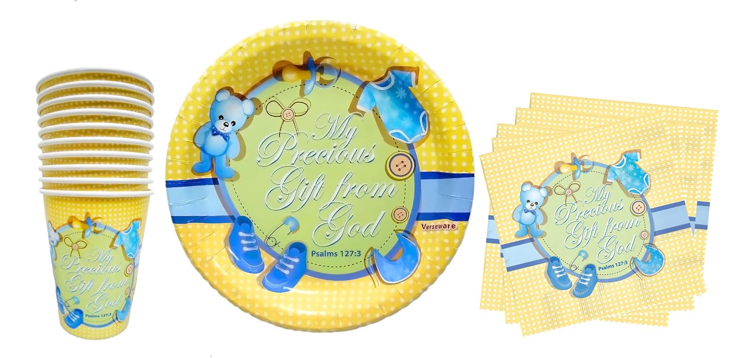 Baptism Paper Plates And Napkins & 20 Mini Animals Paper Table Napkins