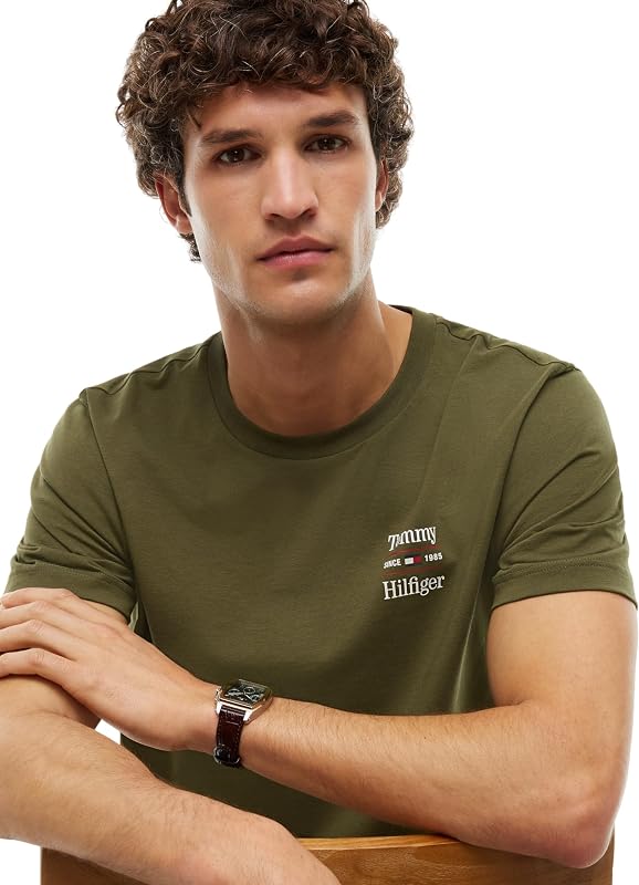 Herren T-Shirt 2er-Pack Chest Graphic Reg Tees Mw0mw45091 S/S, Schwarz/Huntsman Green, M — Foto 4 von 6