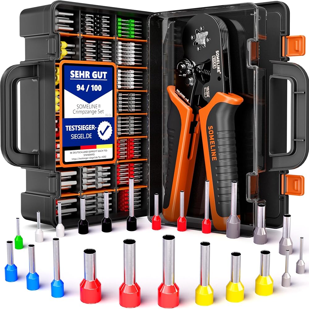 SOMELINE Ferrule Crimp Tool Kit 23 Types 0.25–10mm² Square Ferrules Pliers