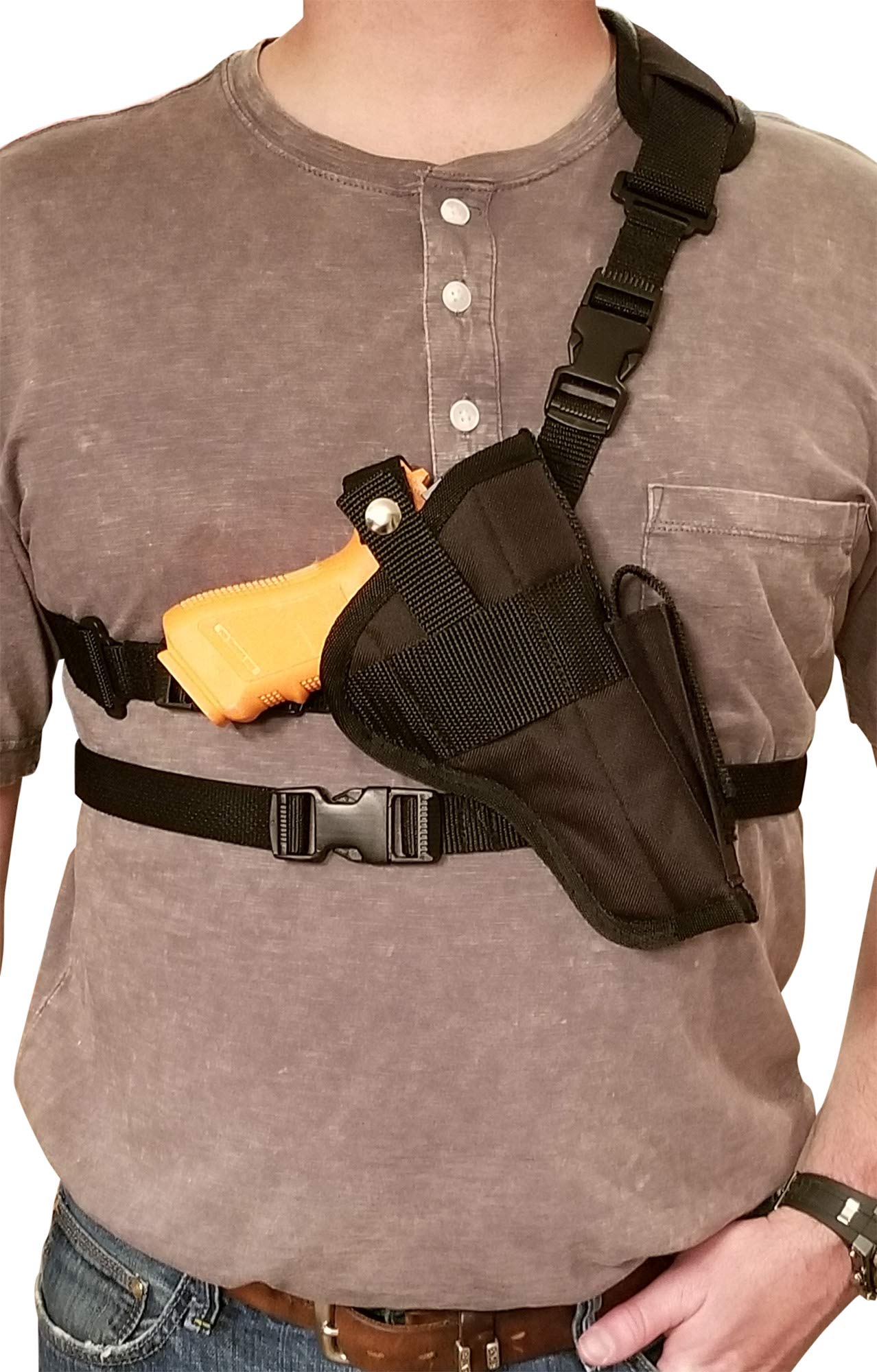 Silverhorse Holsters Chest/Shoulder Gun Holster | Fits Glock 40 MOS and Other Similar Sized Guns with a Mini Optic and 5.5" - 6" Barrel