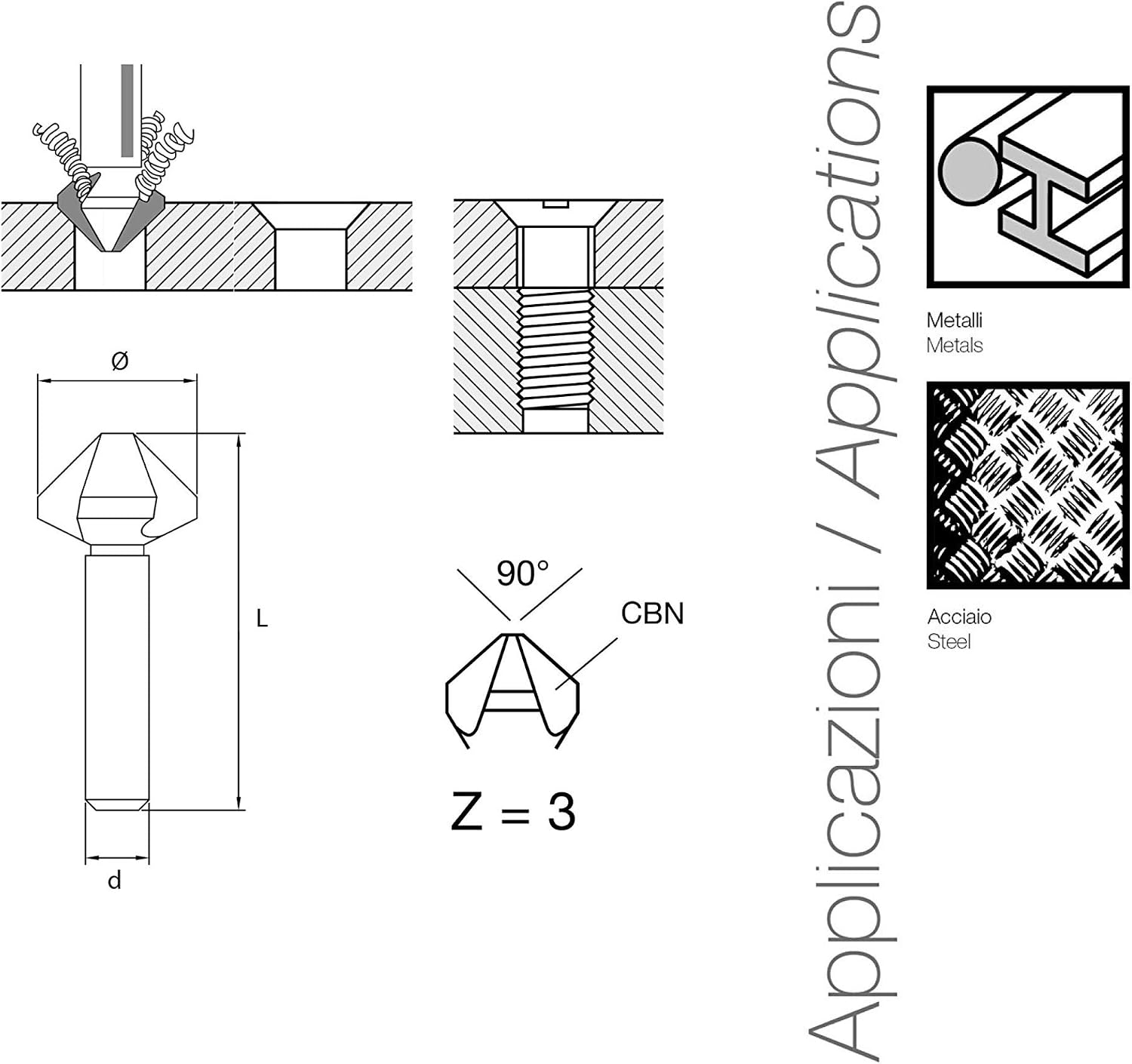 Krino 01270107 - HSS Countersink Set for Steel and Metal - 6 Pieces - Image 5