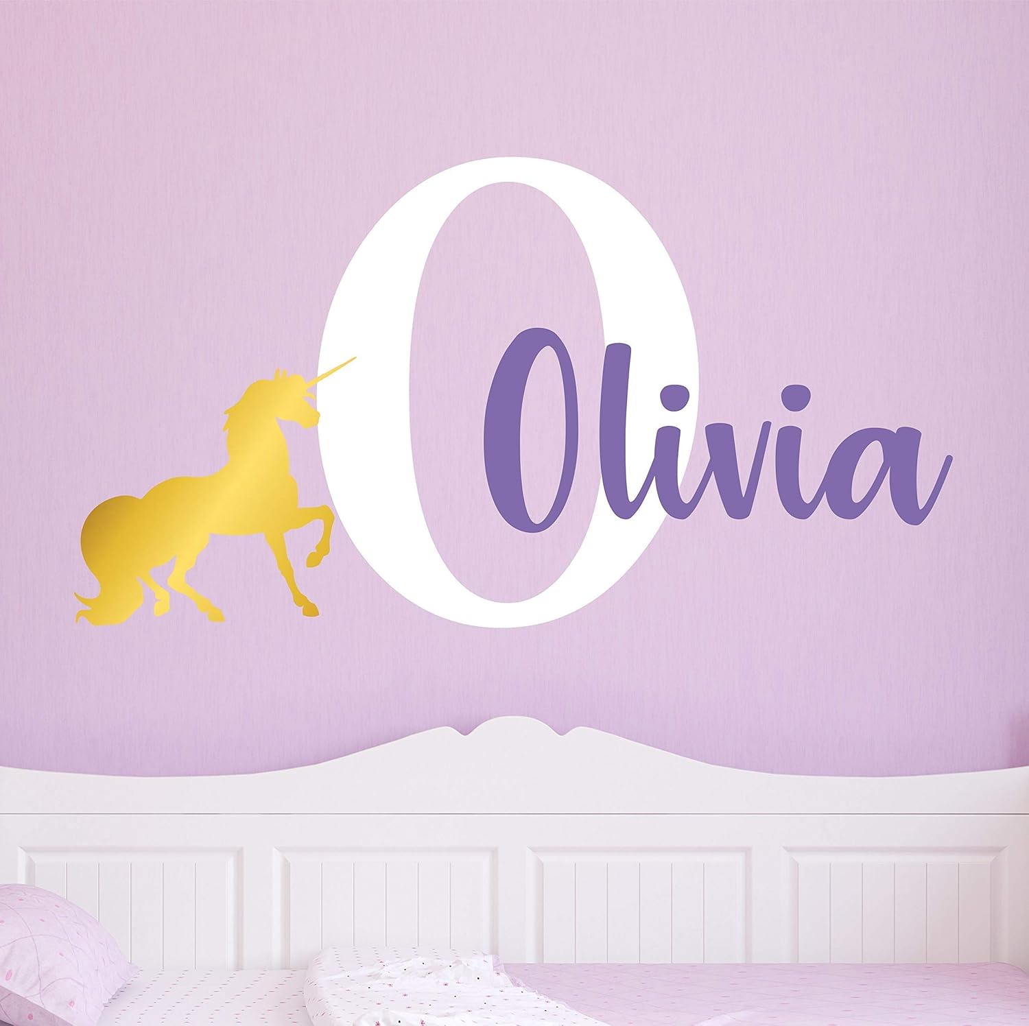 Unicorn Name Wall Decal Custom Name Unicorn Decal Girls