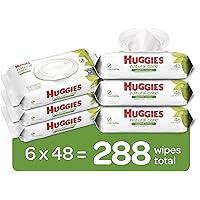 Huggies Natural Care Sensitive Baby Wipes, Unscented, 6 Flip-Top Packs (288 Wipes Total)