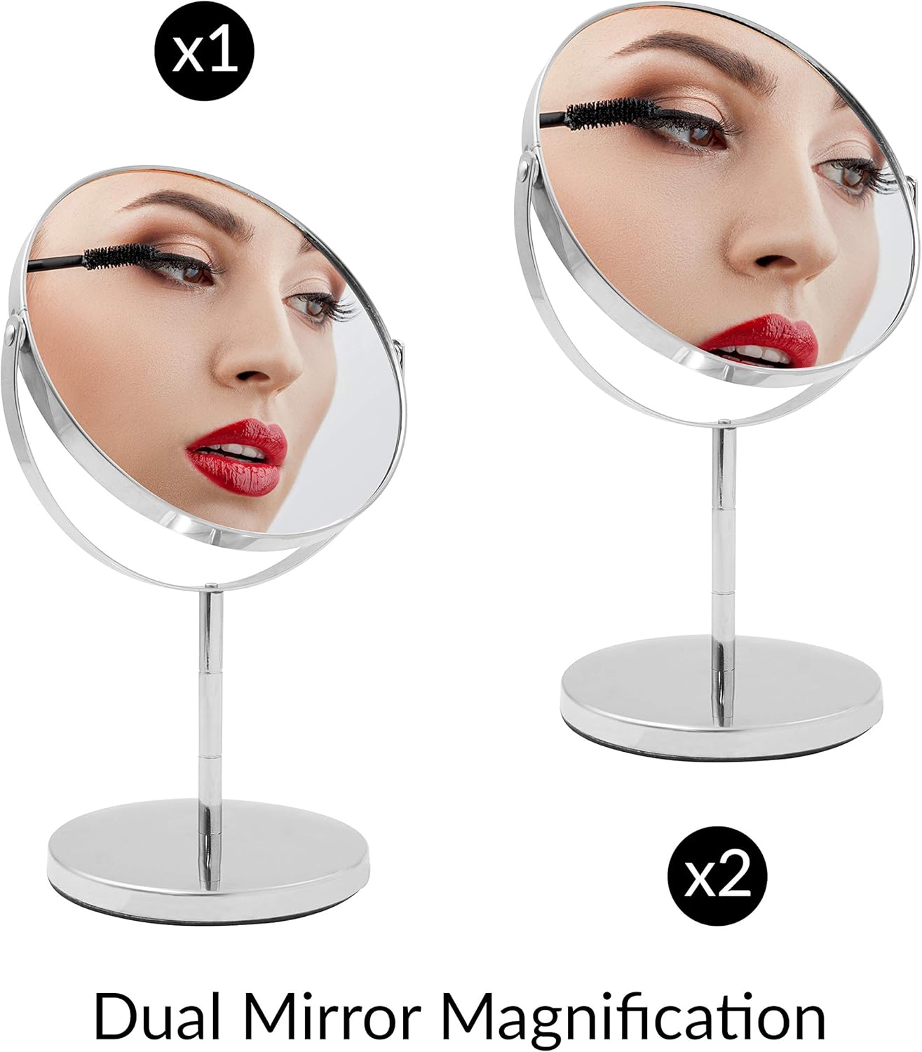 Anika 66959 Chrome Finish Vanity Mirror Bathroom/Makeup/Bedroom 360° Swivel Rotation Dual