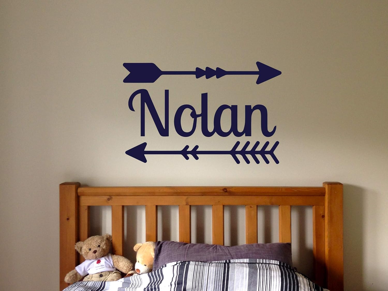 Amazon Com Vinyl Sticker Nolan Name Boy Arrow Font Type Kids Room Nursery Mural Decal Wall Art Decor Eh1 Handmade
