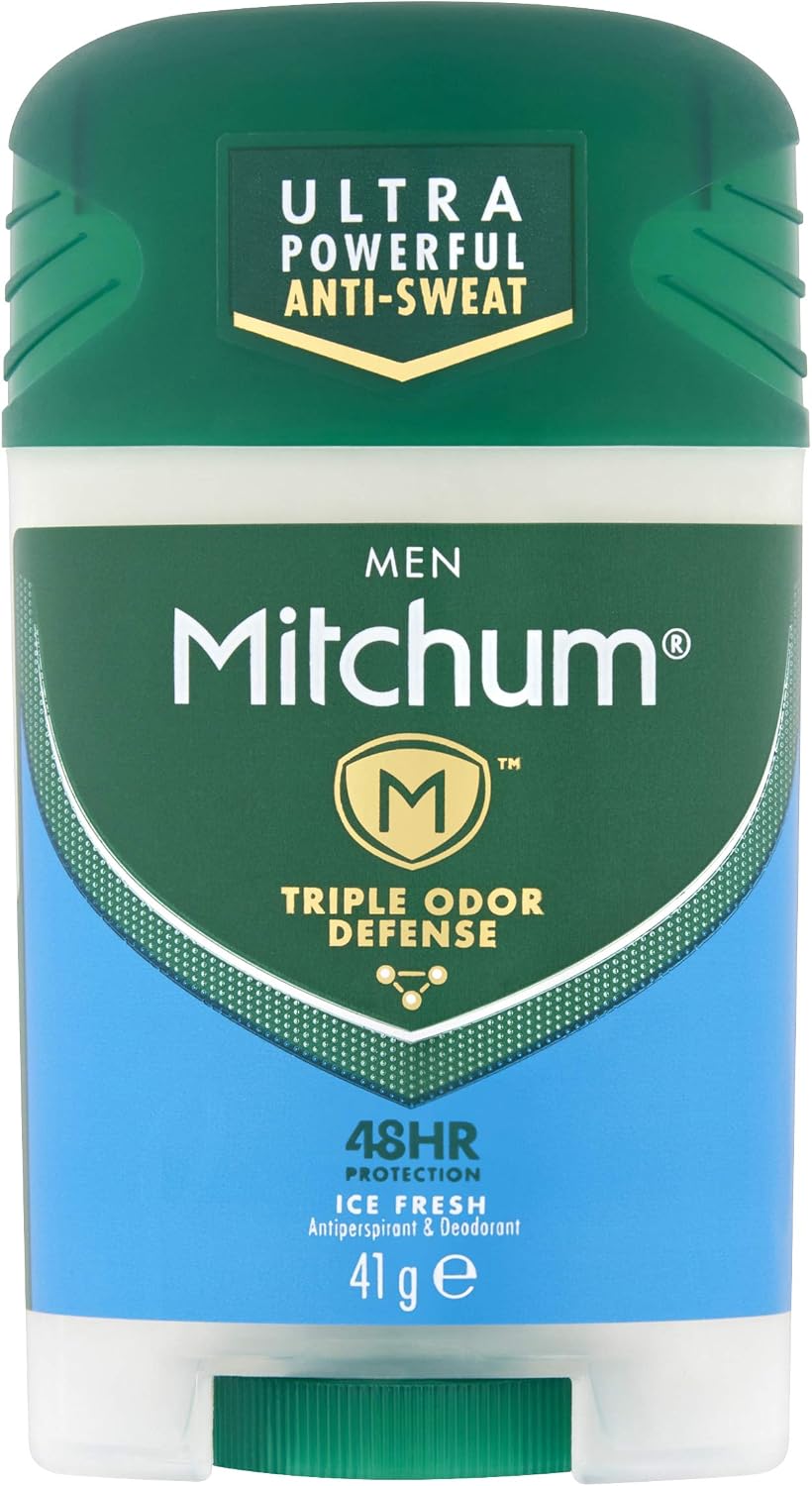 Revlon Mitchum Men Triple Odor Defense 48HR Protection Stick Deodorant & Anti-Perspirant, Ice Fresh, 41 g