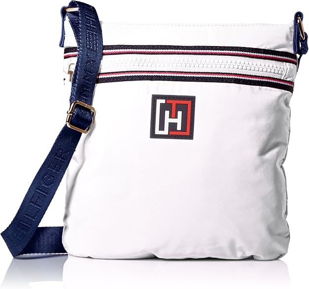 Tommy Hilfiger Nylon Flat Convertible Cross Body, White, One Size