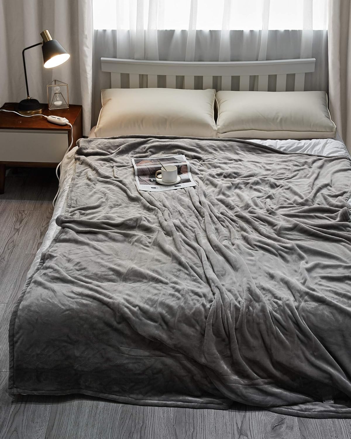 Electric Heated Blanket Twin 62" x 84" Large Heating Throw Blanket with 4 Heating Levels & Timer 10 Hours Auto Off, Machine Washable, Warm Comfort Blanket for Home Office Bed Sofa: Kitchen & Dining