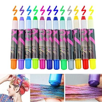 HMILYDYK Mädchen-Haarkreide, lebendig, temporär, ungiftig, Haarfarbe, waschbares Haarfärbe-Set, Spielzeug für Halloween, Dres