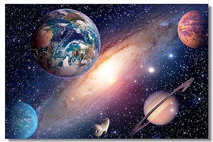 1x Poster Solar System Sun 9 Planet Mercury Venus Earth Mars Jupiter Saturn Uranus Neptune Office Home Room Wall Deco 30x20 75x50cm 007