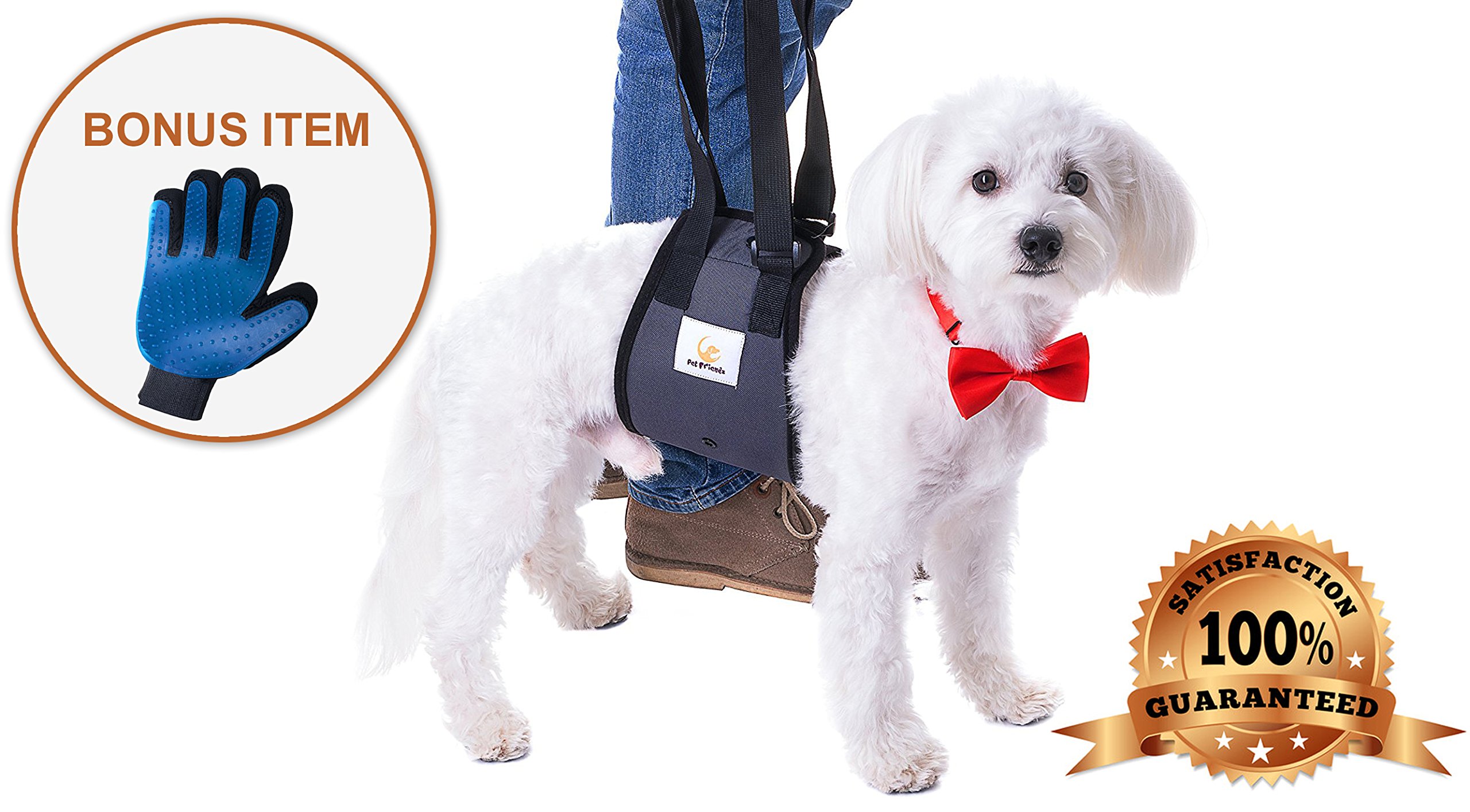 Veterinarian Approved Canine Dog Support Harness + Hair Remover Glove