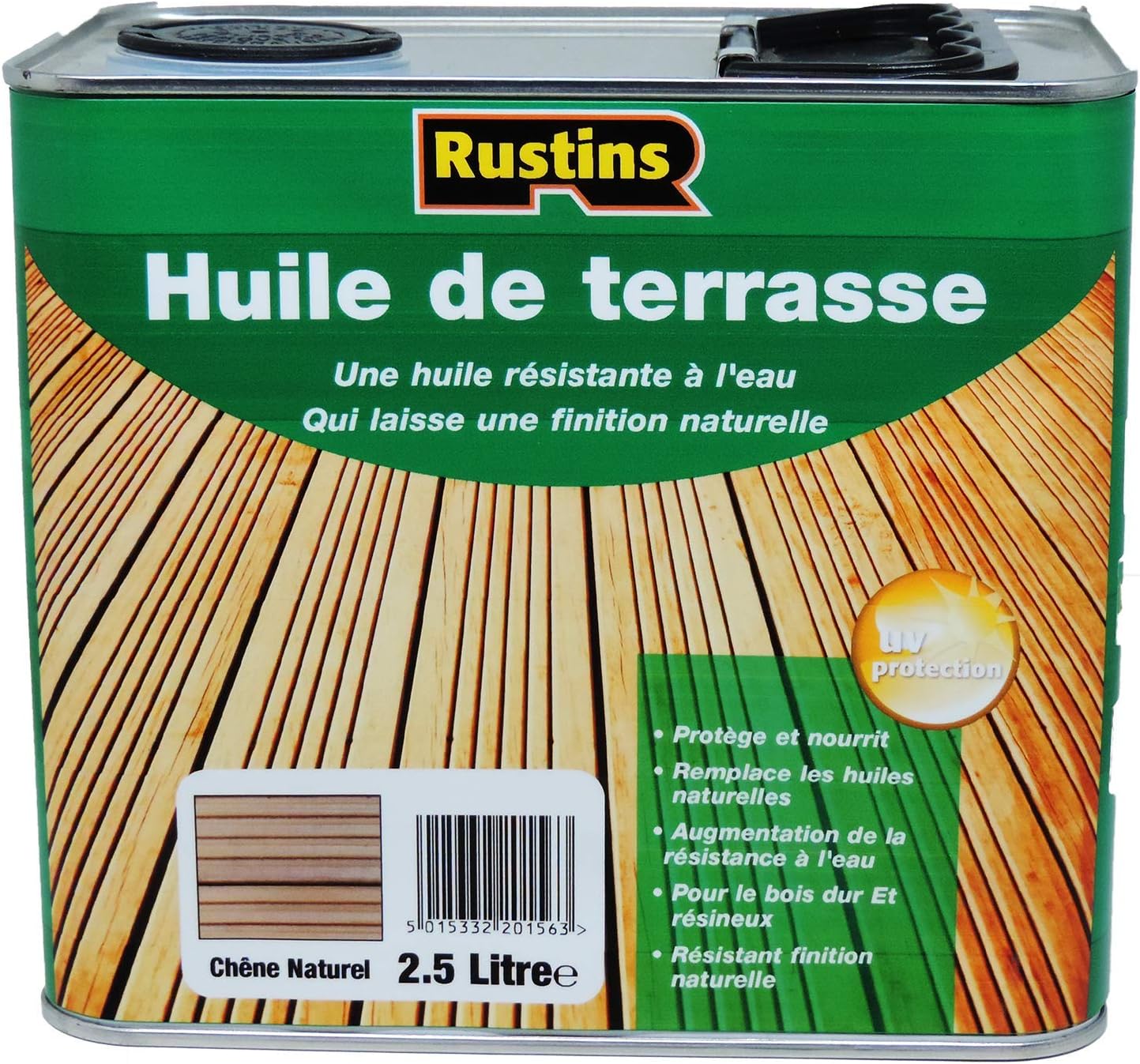 RUSTINS DOOA2500 2.5L Decking Oil - Natural Oak, 2.5 l (Pack of 1)