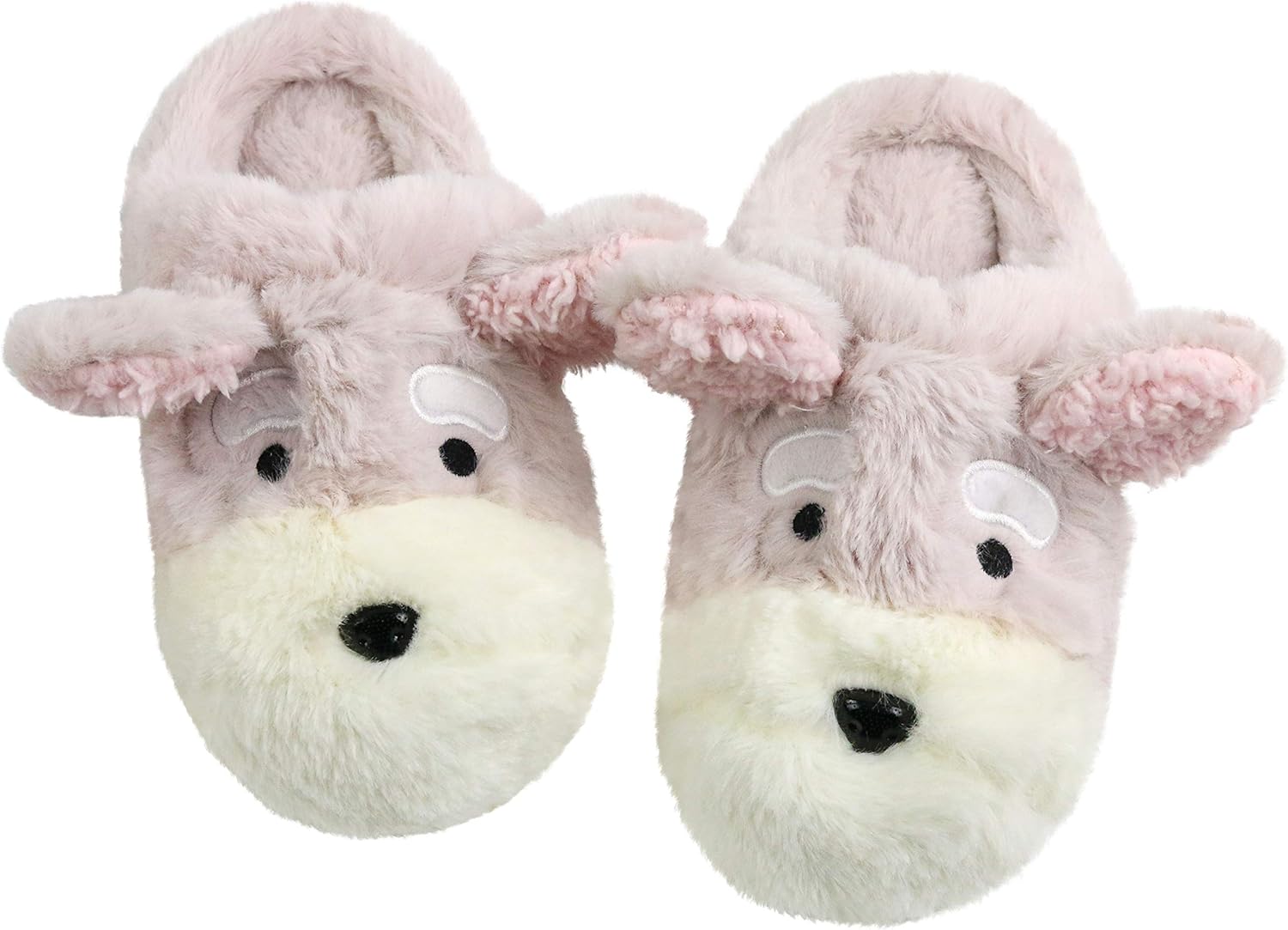 Komyufa Fuzzy Puppy Dog Animal Slippers for Women Men NonSlip with