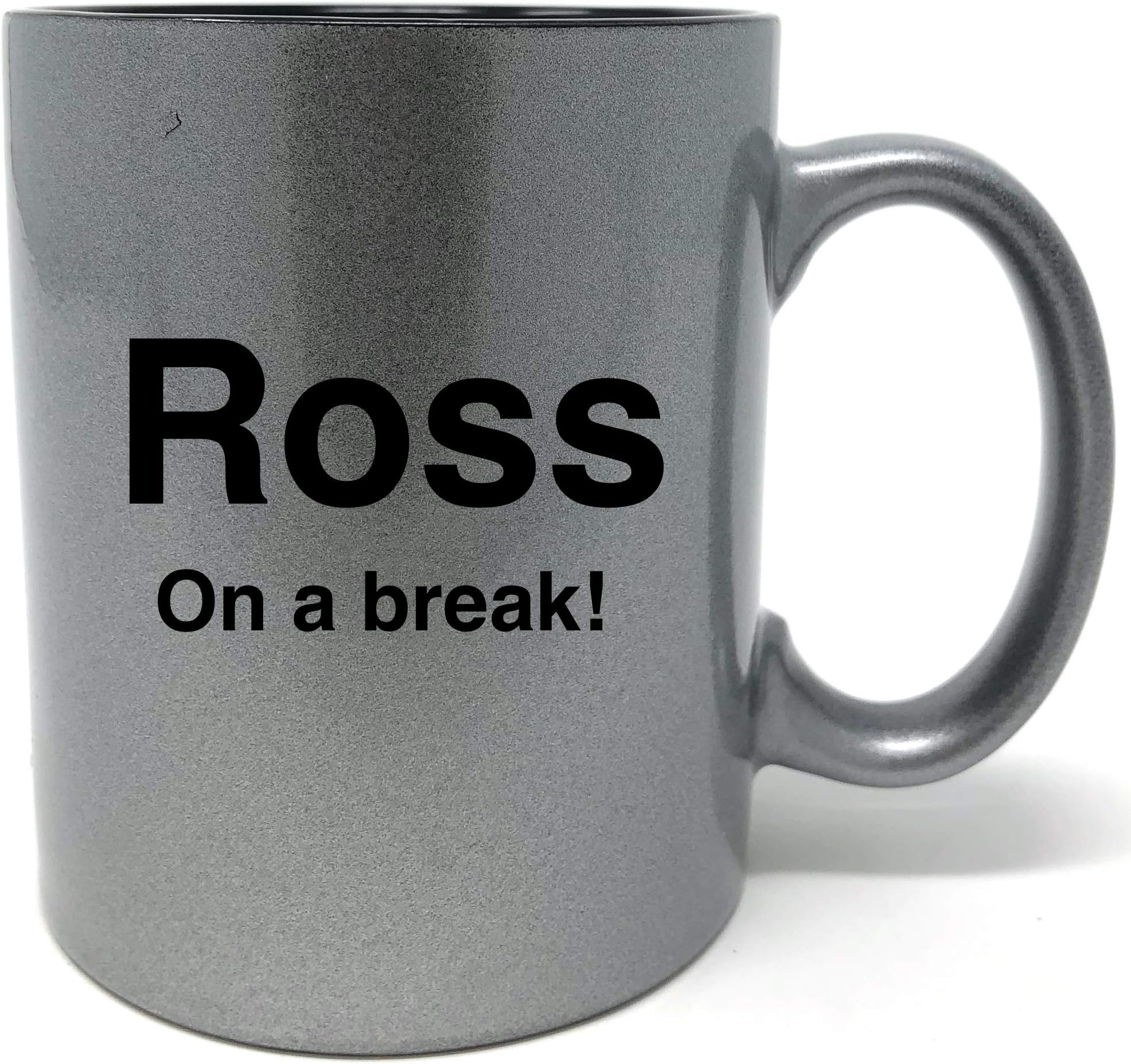 Personalized Engraved 11 ounce Coffee Mug (Silver w/Black Text)
