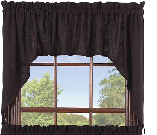 Amazon Com Ihf Burlap Black Design Swag Window Treatments Unlined