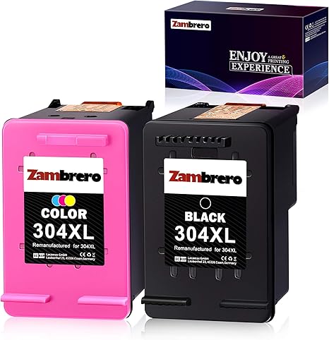 Zambrero Remanufactured HP 304XL 304 XL Ink Cartridges High Yield Black and Tri-Colour 