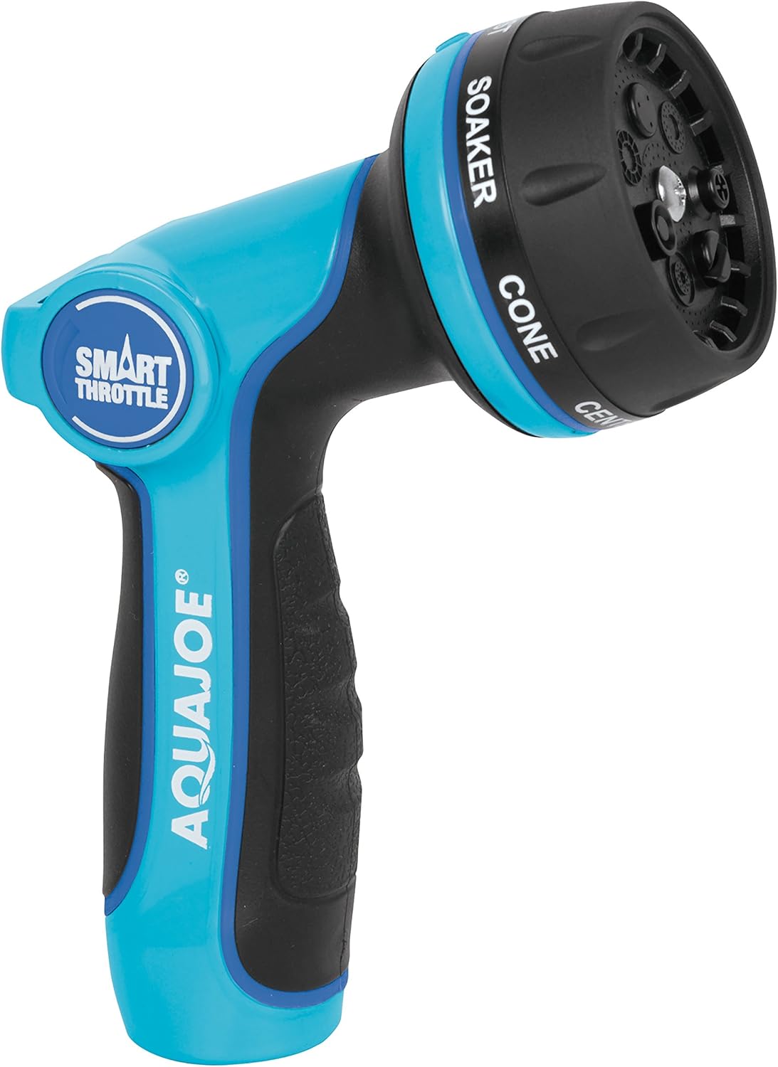 Aqua Joe AJHN102 Heavy Duty Indestructible Metal Multi Function Adjustable Hose Nozzle, w/Smart Throttle, w/ Smart Throttle : Garden & Outdoor