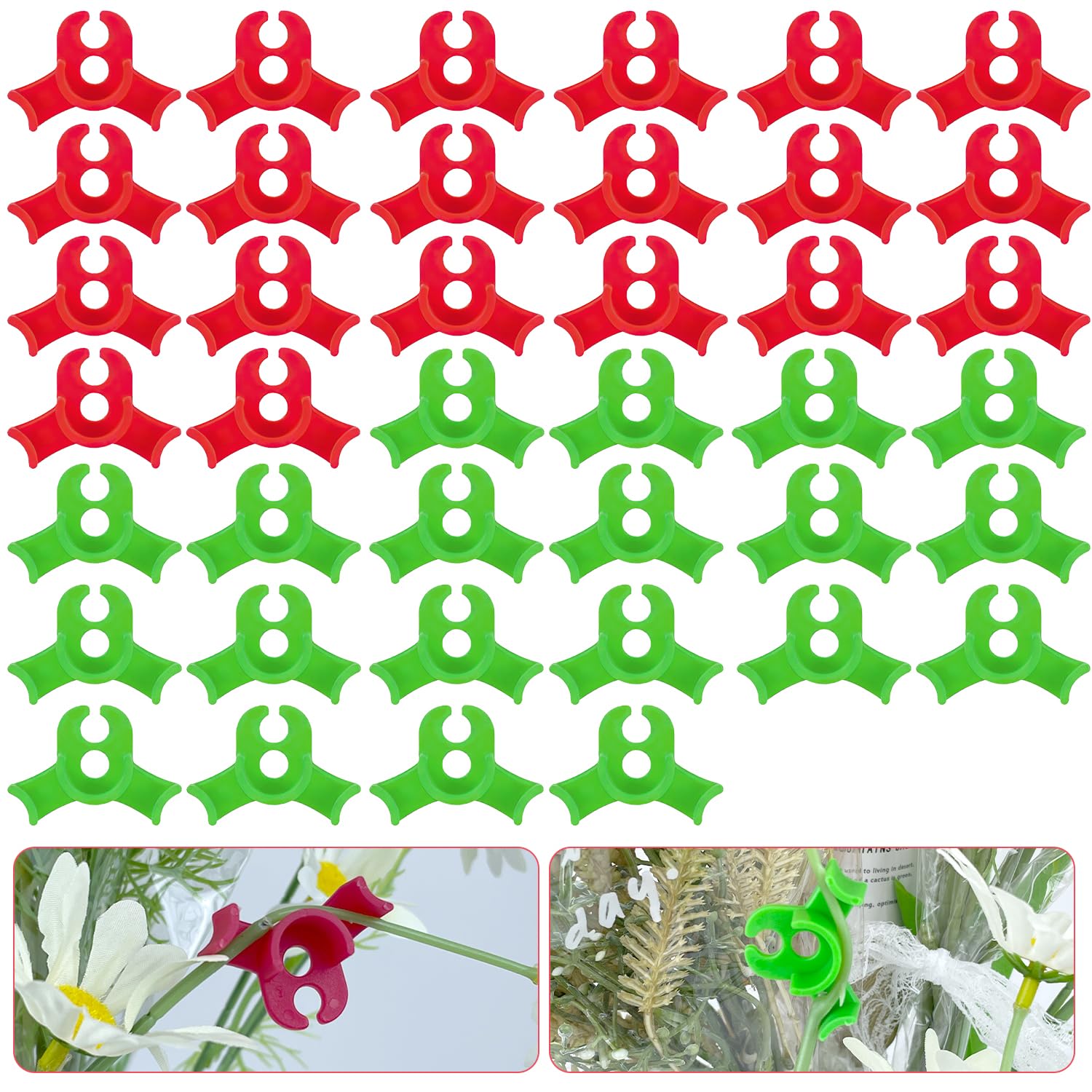 SUBTAVIK 40 Pcs Plant Bender, 90 Degree Angle Plant Clips Plant Growth Bender Clips Plant Training Clips Plant Support Clips for Low Stress Training Plant Stem Support (Red+Green)