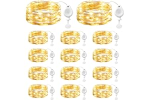 Brightown 14 Pack LED Fairy Lights Battery Operated String Lights, 7ft 20LED Waterproof Silver Wire Twinkle Lights, Firefly Starry Moon Lights for Mason Jars DIY Christmas Wedding Party Bedroom