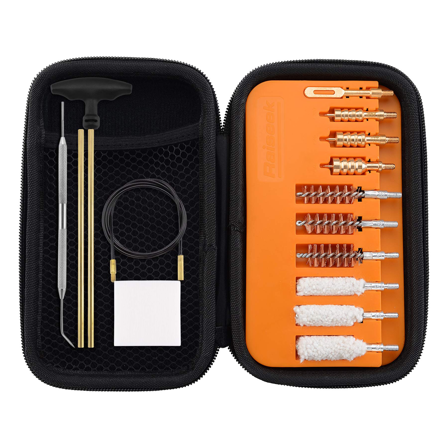 BOOSTEADY Handgun Cleaning kit .357 Caliber 9mm Pistol Cleaning Kit Bore Brush and Jag in Zippered Organizer Compact Case
