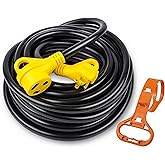 PEAKTOW PTR0112 RV Extension Cord 30Amp 50ft Power Supply Cable with LED Indicator, Grip Handle, and Cord Organizer ETL/cETL 