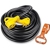 PEAKTOW PTR0112 RV Extension Cord 30Amp 50ft Power Supply Cable with LED Indicator, Grip Handle, and Cord Organizer ETL/cETL 