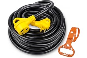 PEAKTOW PTR0112 RV Extension Cord 30Amp 50ft Power Supply Cable with LED Indicator, Grip Handle, and Cord Organizer ETL/cETL 