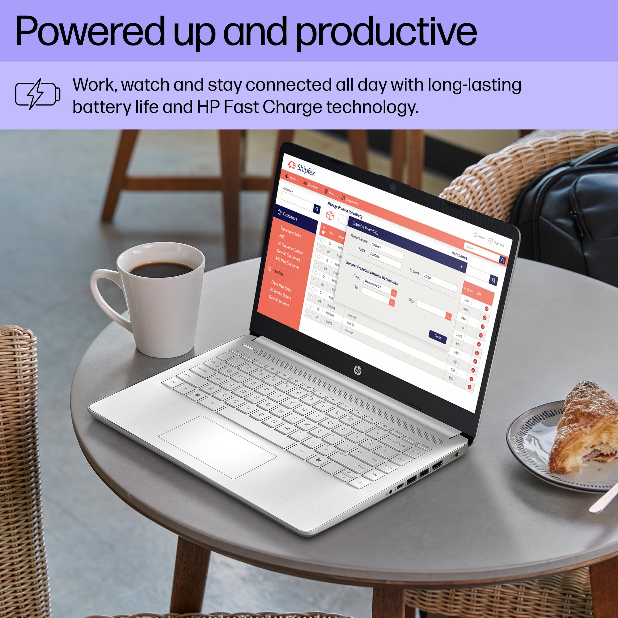 HP 14 inch Laptop, HD Display, Intel Celeron N4500, 4 GB RAM, 64 GB eMMC, Intel UHD Graphics, Windows 11 Home in S Mode, Natural Silver, 14-dq3500nr