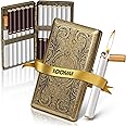X-LIGHTER Vintage Cigarette Case with Lighter for 100's ，Smell Proof, Retro Metal Cigarette Cases Holder 100s King Size, Funny Smoking Set for Women Men, Christmas Gift