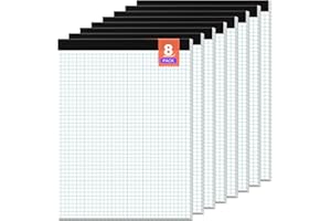 VISHOITTY Graph Paper, Grid Paper, 8.5 x 11 Graph Paper Pad 4x4 (4 Square per Inch), 8 Pack Graphing Paper, 30 Sheets/ Pad, Quad Ruled Legal Pad Grid Paper Note Pads Letter Size 8-1/2 x 11 Inch Math Graph Paper