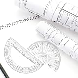 EBOOT Plastic Protractor 4 and 6 Inch Clear 180 Degrees 2 Pieces view 6