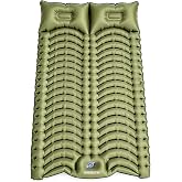 GREBSTK Camping Sleeping Pad, Inflatable with Built-in Foot Pump &amp; Pillow | 2-Person Ultralight Mattress With Sack, Ideal For Backpacking, Hiking, Car Travel, Beach &amp; Tent; Quick-Dry