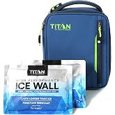 Titan Lunch Box, 2 Ice Packs, 6 Hours of Fridge Cold, Nightfall | Durable, insulated lunch bag with leak proof, easy clean lining, keeps food fridge cold up to 6 hours, for adults and kids