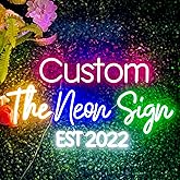 Custom Neon Signs, Personalised Large Led Neon Lights Sign Customizable for Wall Decor Wedding Birthday Party Bedroom Bar Shop Name Logo Lights (Optional 16" to 55")