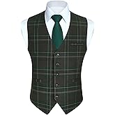 HISDERN Men’s Suit Vest Waistcoat with 3 Pockets Slim Fit for Business Formal Wedding Prom and Casual Tuxedo Wear